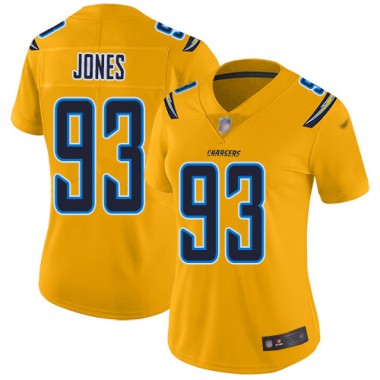 Los Angeles Chargers NFL Football Justin Jones Gold Jersey Women Limited #93 Inverted Legend->youth nfl jersey->Youth Jersey